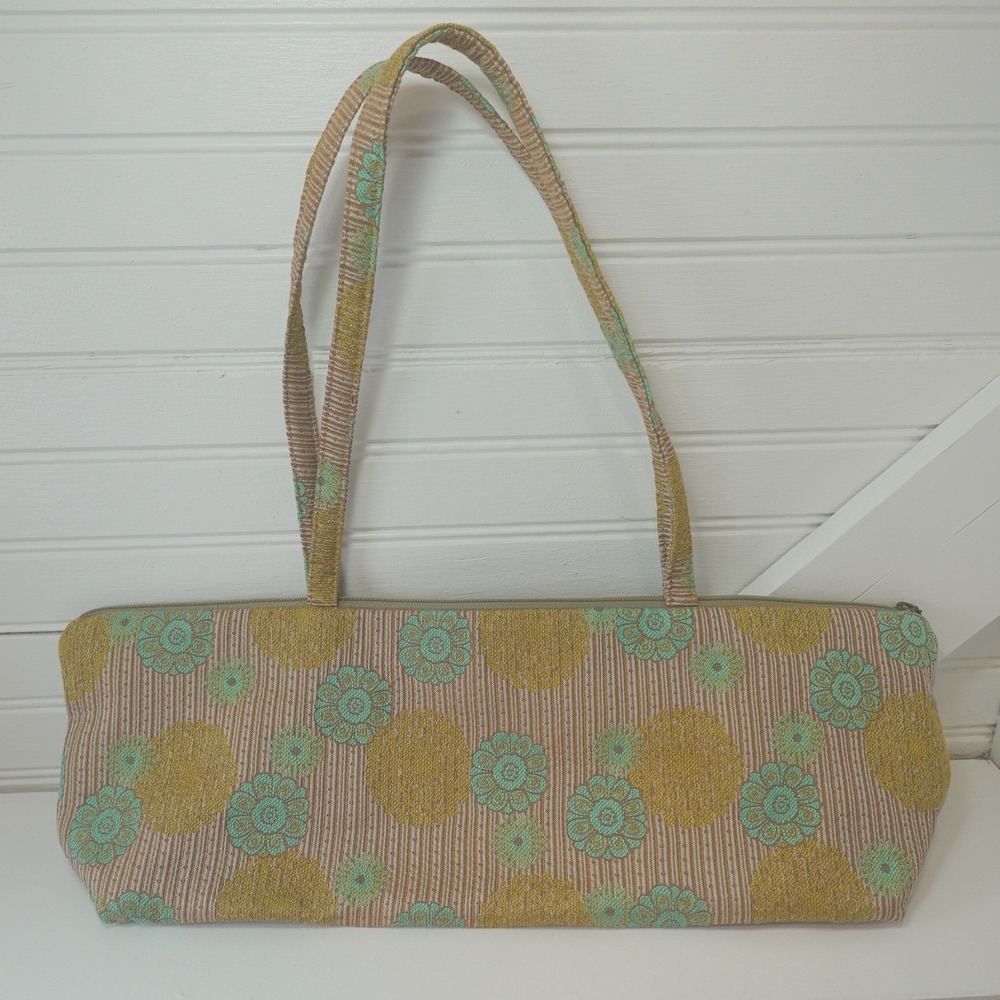 Maruca Millie Lu Abrstract Tapestry Long Shoulder Bag Y2K Floral Striped Green